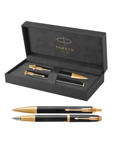 Długopis + Pióro Parker IM Premium Czarny GT [1931667/2]