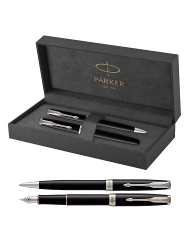 Długopis + Pióro Parker Sonnet Czarna Laka CT [1931502/1]