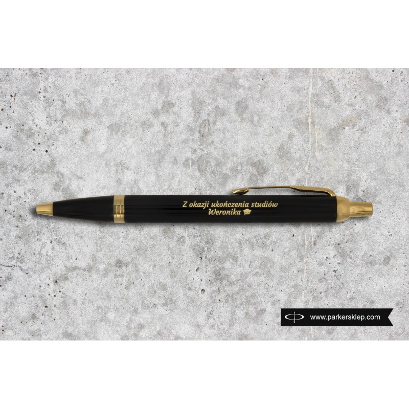 Długopis Parker IM Czarny GT w Pudełku z Etui [1931666/23]