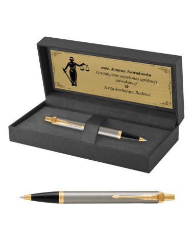 Długopis Parker IM Brushed Metal GT w Pudełku z Grawerem [1931670/13]