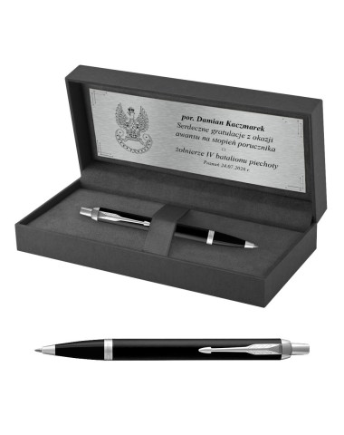 Zestaw Długopis Parker IM Czarny CT w Pudełku z Grawerem [1931665/6]