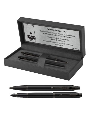 Długopis i Pióro Parker IM Achromatic Czarny w pudełku z grawerem [2127618/6]