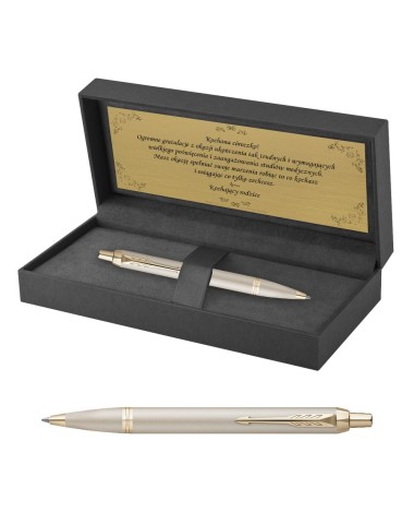 Długopis Parker IM Professionals Monochrome Champagne  w Pudełku z Grawerem [2172956/8]