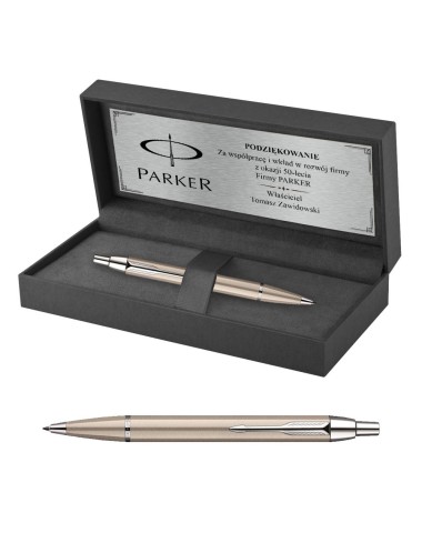 Długopis Parker IM Brushed Metal CT z tabliczką i grawerem [S0856470/4]