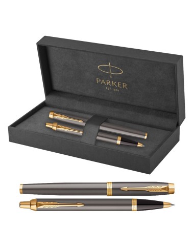 Zestaw Długopis Parker + Pióro IM Grey GT [2214613/1]