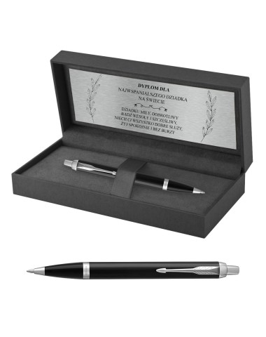 Zestaw Długopis Parker IM Czarny CT w Pudełku z Grawerem [1931665/9]
