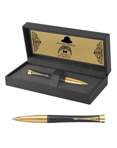 Długopis Parker Urban Czarny Matowy GT w Pudełku z Grawerem [2143640/21]