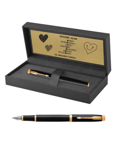 Pióro wieczne Parker IM Czarne GT w Pudełku z Grawerem [1931652/14]