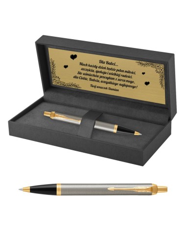Długopis Parker IM Brushed Metal GT w Pudełku z Grawerem [1931670/14]