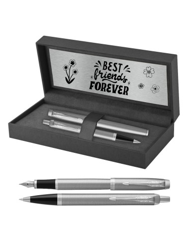 Długopis i Pióro Parker IM Srebrny CT w Pudełku z Grawerem [2143631/21]