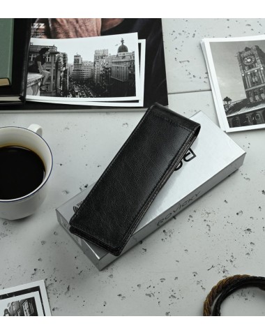 Skórzane etui na dwa lub trzy produkty w kolorze czarnym [E00141]