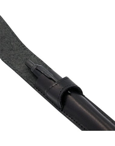 Skórzane, czarne etui z zaokrąglonymi bokami [E00136]