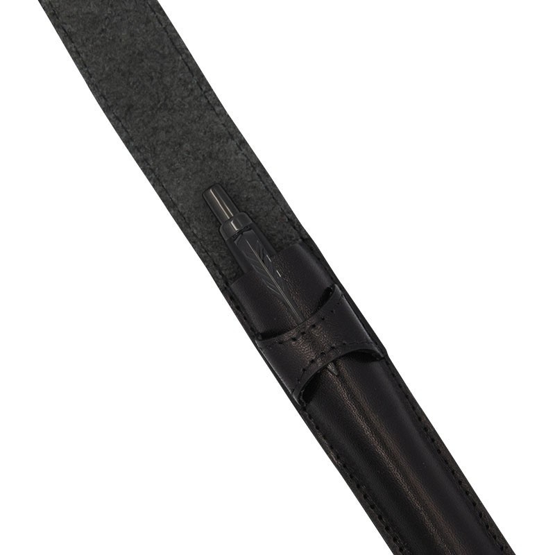 Skórzane, czarne etui z zaokrąglonymi bokami [E00136]