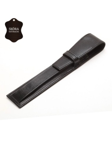 Skórzane etui na pojedyńczy produkt w kolorze czarnym [E00135]