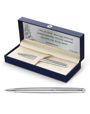 Zestaw Waterman Długopis Hemisphere stalowy CT z grawerem