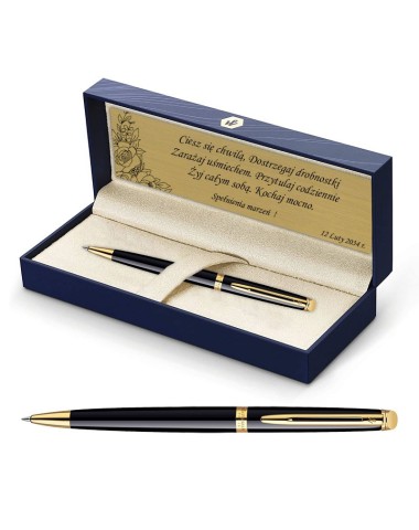 Zestaw Waterman Hemisphere czarny GT z grawerem