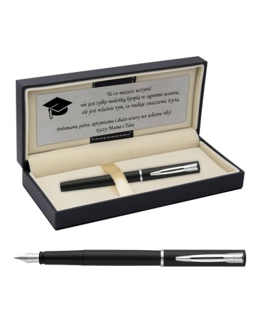 Zestaw Pióro Waterman Graduate czarne CT z grawerem