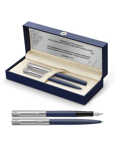 Długopis i Pióro Waterman Allure Deluxe Niebieski CT w Pudełku z Grawerem [2174512/2]