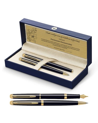 Długopis i Pióro Waterman Hemisphere czarny GT w Pudełku z Grawerem [S0920670/2]