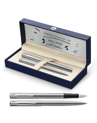Długopis i Pióro Waterman Allure srebrny CT w Pudełku z Grawerem [S0174996/2]