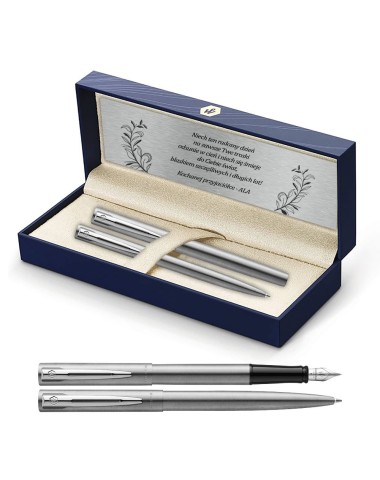 Długopis i Pióro Waterman Allure srebrny CT w Pudełku z Grawerem [S0174996/3]