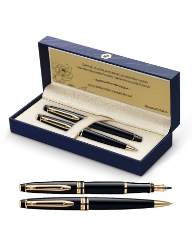 Długopis i Pióro Waterman Expert czarny GT w Pudełku z Grawerem [S0951700/5]