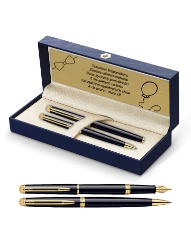 Długopis i Pióro Waterman Hemisphere czarny GT w Pudełku z Grawerem [S0920670/8]