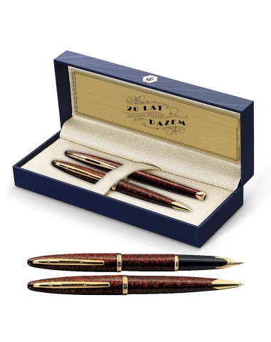 Długopis i Pióro Waterman Carene bursztyn GT w Pudełku z Grawerem [S0700940/4]