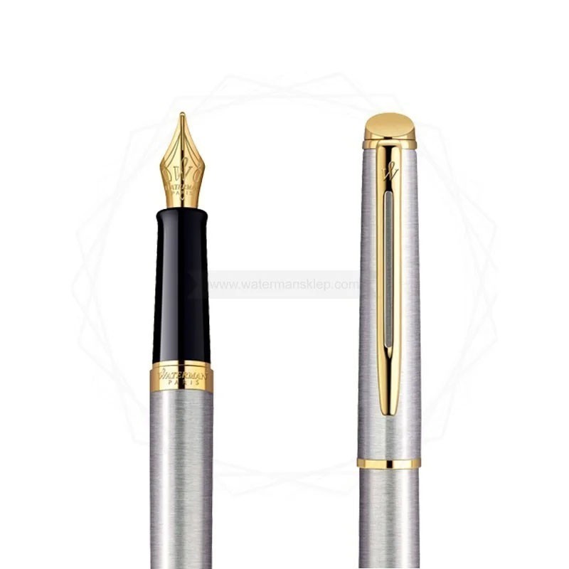 Długopis i Pióro Waterman Hemisphere stalowy GT w Pudełku z Grawerem [S0920370/10]