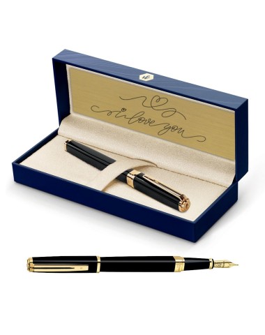 Pióro wieczne Waterman Exception Slim czarne GT w Pudełku z Grawerem [S0636930/1]