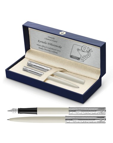 Długopis i Pióro Waterman Allure Deluxe Biały CT w Pudełku z Grawerem [2174517/2]