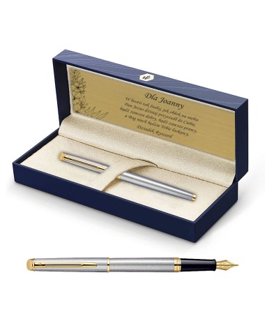 Pióro wieczne Waterman Hemisphere stalowe GT w Pudełku z Grawerem [S0920310/7]