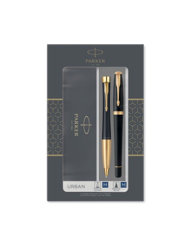 Długopis Urban + Pióro Urban Parker Czarne GT [2093381]