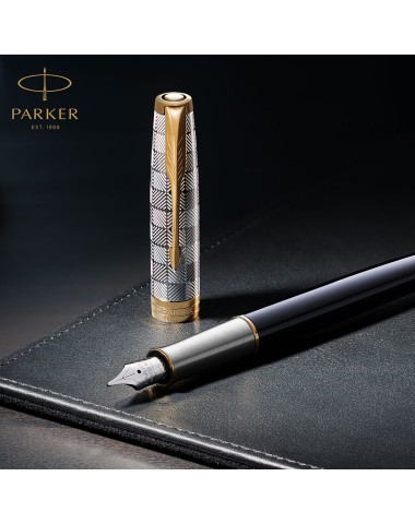 Pióro Parker ze złotą stalówką - Pióro wieczne Parker Sonnet Metal & Black GT 18k. [2119784] | Parkersklep.com