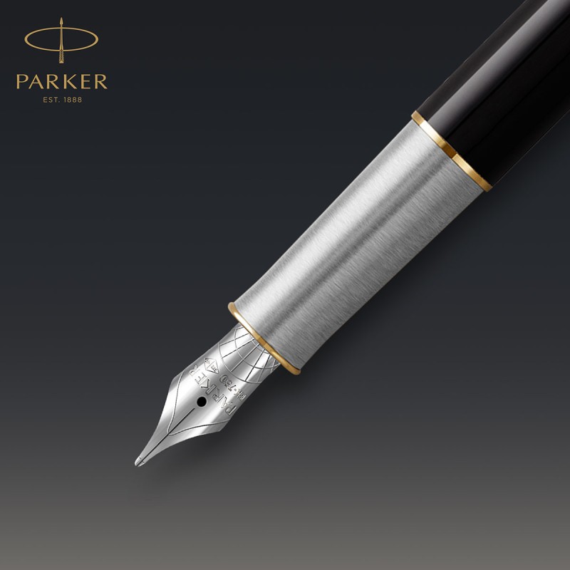Pióro Parker ze złotą stalówką - Pióro wieczne Parker Sonnet Metal & Black GT 18k. [2119784] | Parkersklep.com