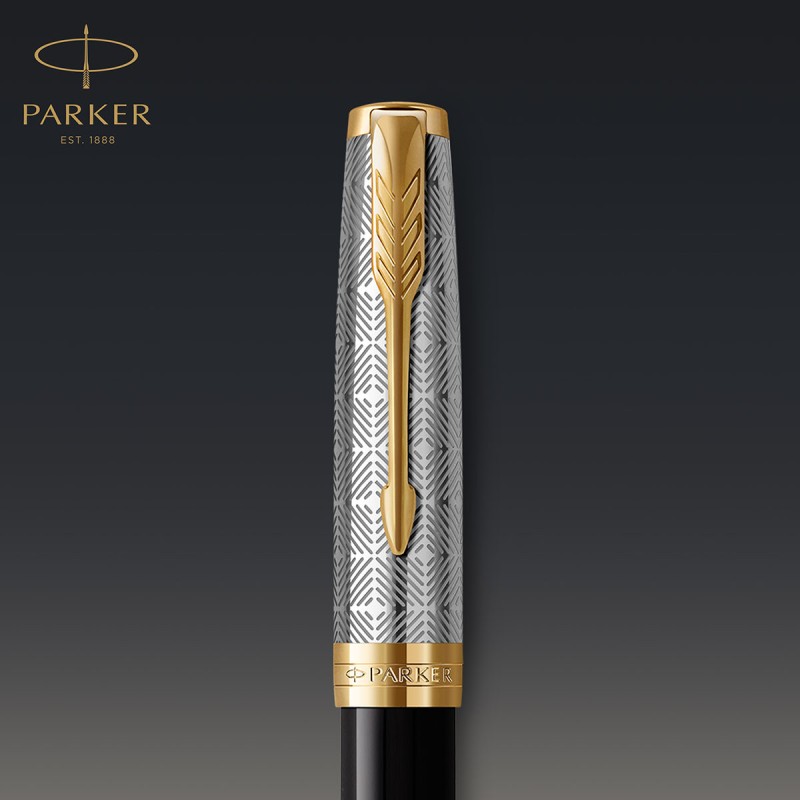 Pióro Parker ze złotą stalówką - Pióro wieczne Parker Sonnet Metal & Black GT 18k. [2119784] | Parkersklep.com