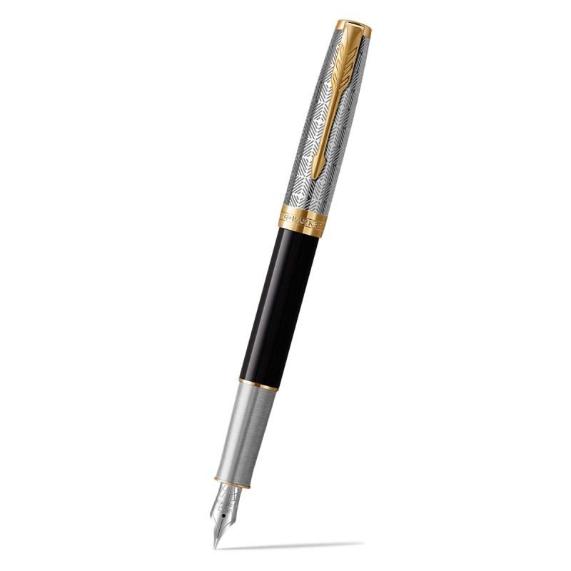 Pióro Parker ze złotą stalówką - Pióro wieczne Parker Sonnet Metal & Black GT 18k. [2119784] | Parkersklep.com