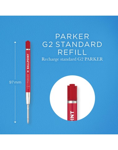 Wkład do długopisu Parker Czerwony "M" 2szt [2166545]