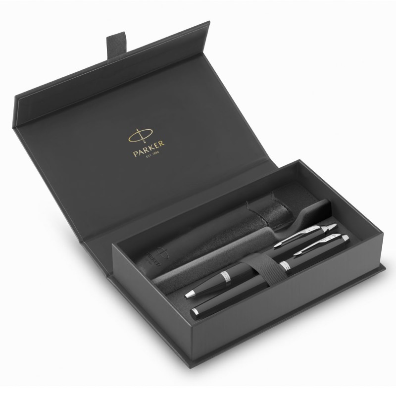 Zestaw Długopis + Pióro Parker IM Czarny CT w Pudełku z Etui [2214457]