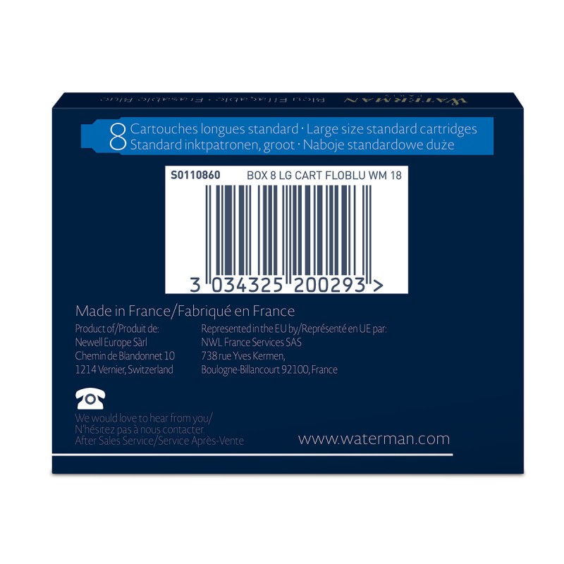 Naboje Do Pióra Wiecznego Waterman niebieskie [S0110860]
