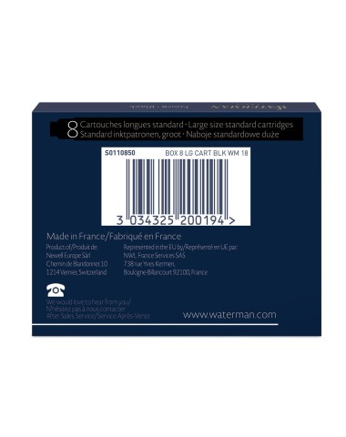 Naboje Do Pióra Wiecznego Waterman czarne [S0110850]
