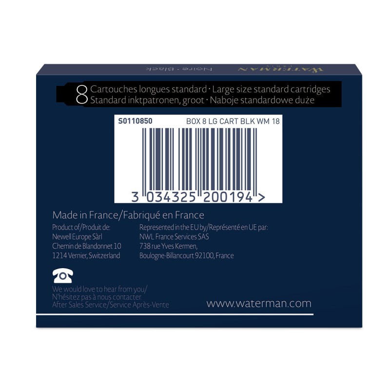 Naboje Do Pióra Wiecznego Waterman czarne [S0110850]