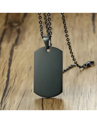 Naszyjnik stalowy czarny - nieśmiertelnik [BM002]