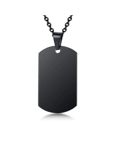 Naszyjnik stalowy czarny - nieśmiertelnik [BM002]