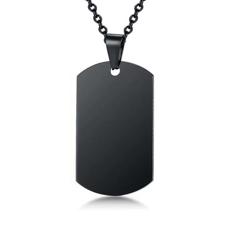 Naszyjnik stalowy czarny - nieśmiertelnik [BM002]