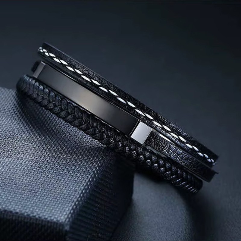 Bransoleta czarna, regulowana [BM004]