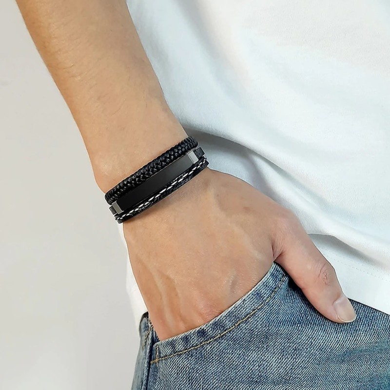 Bransoleta czarna, regulowana [BM004]