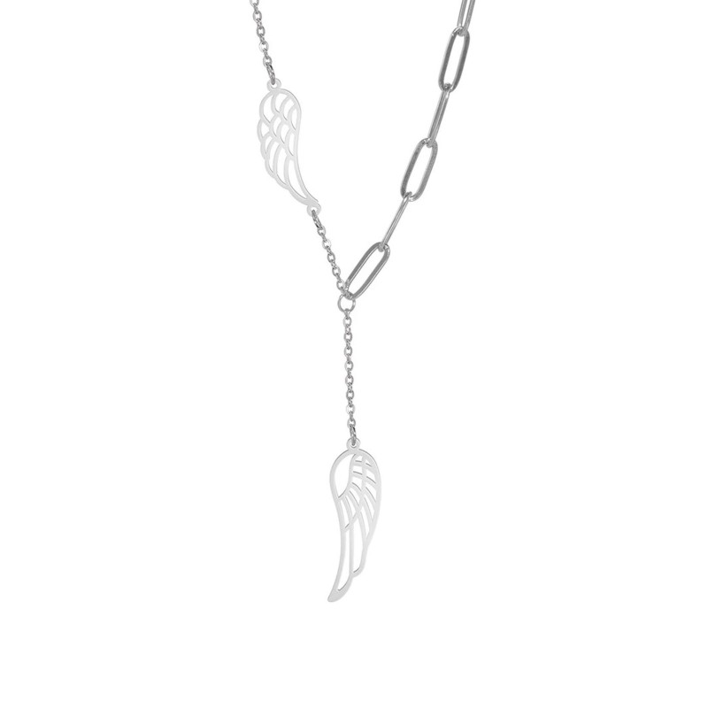 Naszyjnik stalowy skrzydła anioła [BM007]