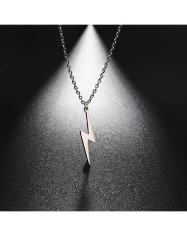 Naszyjnik stalowy srebrny - piorun [BM010]