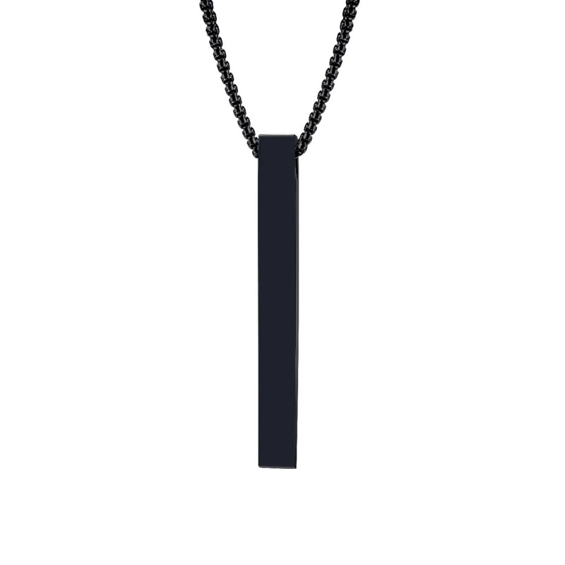 Naszyjnik stalowy czarny - filarowy [BM014]